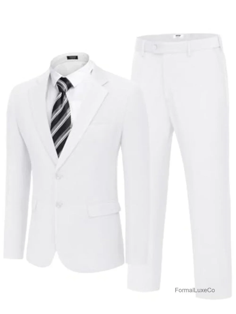Slim Fit 2-Piece Suit Set with Blazer & Pants, Two Button, Wedding, Prom,